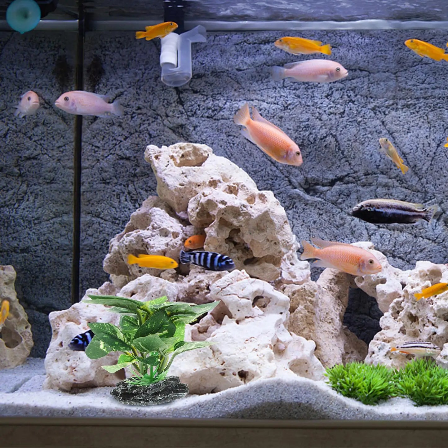 Premium Artificial Plant Decoration For Tank Aquarium Plants Decor Accessories Supplies nament Faux Fake Plastics Aquatic Pet