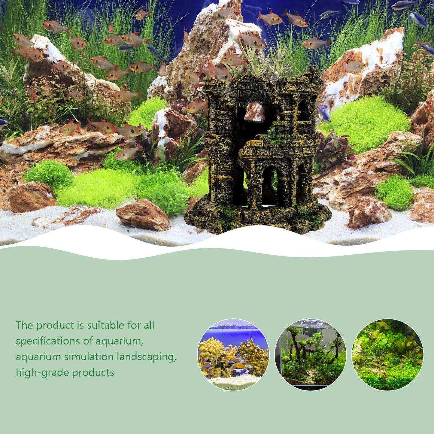 Resin Roman Colosseum Aquarium Decoration Figurine Safe Fish Tank L scape nament Pet Supplies Underwater Craft