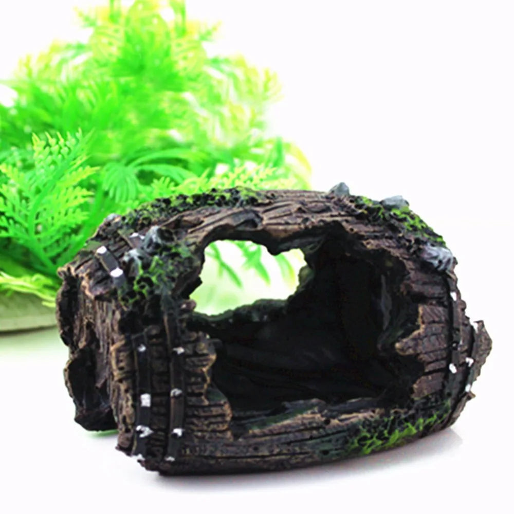 Resin Aquarium Ornaments Decorations Artificial Barrel Cave Landscaping Accessories For Fish Tank Aquarium Decoration Background