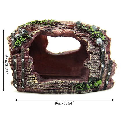 Resin Aquarium Ornaments Decorations Artificial Barrel Cave Landscaping Accessories For Fish Tank Aquarium Decoration Background