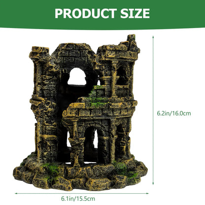 Resin Roman Colosseum Aquarium Decoration Figurine Safe Fish Tank L scape nament Pet Supplies Underwater Craft
