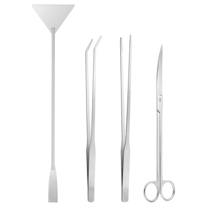 Aquascape Tools Aquarium Kit - 4PCS Terrarium Supplies Include Long Tweezers for Terrarium, Feeding Tongs, Aquarium Scissors