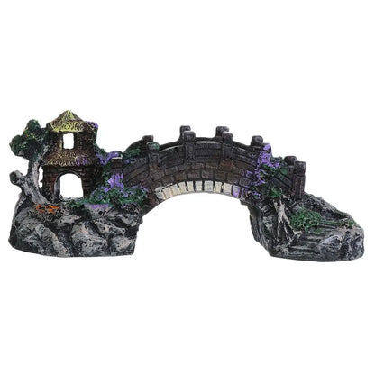 Aquarium Accessories Arbor Tree Plant Fake Landscaping Fish Tank Ornament Artificial Bridge Rockery Resin Aquarium Ornaments