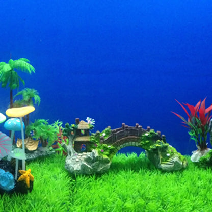 Aquarium Accessories Arbor Tree Plant Fake Landscaping Fish Tank Ornament Artificial Bridge Rockery Resin Aquarium Ornaments