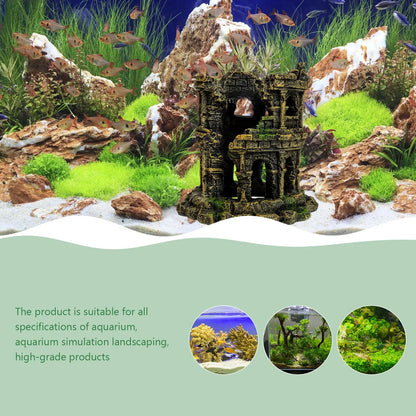 Resin Roman Colosseum Aquarium Decoration Figurine Safe Fish Tank L scape nament Pet Supplies Underwater Craft