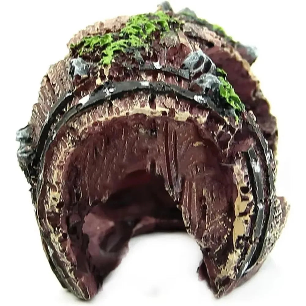 Aquarium Artificial Barrel Cave Resin Ornaments Decorations Landscaping Accessories For Fish Tank Aquarium Decoration Supplies