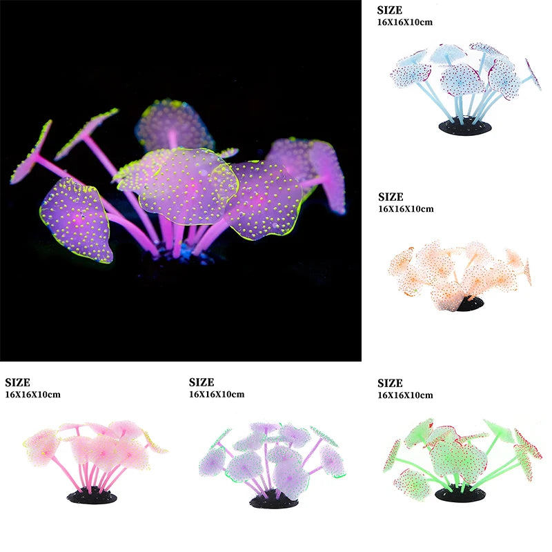 Aquarium Supplies Luminous Coral Simulation Silicone Corals UnderWater Landscape Decor Fish Tank Landscaping Coral Accessories